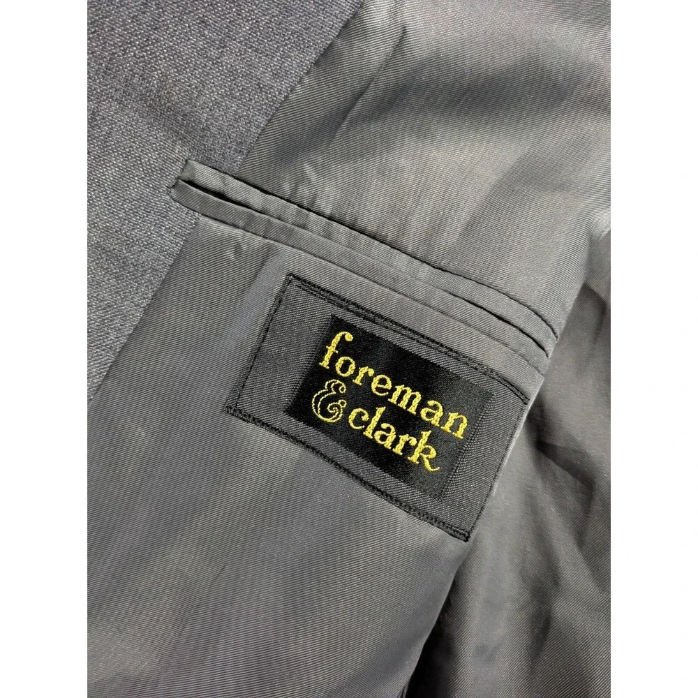 Foreman & Clark Suit, 2pc, Gray, Sz 42R (36 Pant) Wool Blend Men's Corpcore Prof